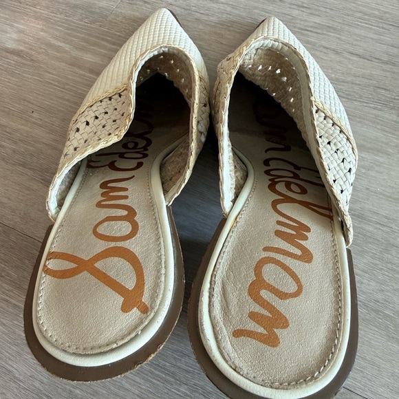 Sam Edelman Lillianna Slip-On Heel Mules Ivory Pointed Toe Size 8 - Picture 4 of 5